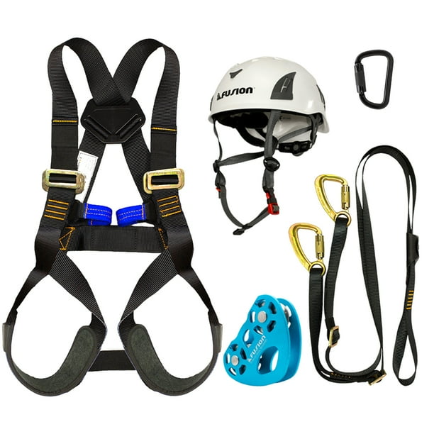 Fusion Climb Kids Backyard Zip Line Kit Harness Lanyard Trolley Carabiner Helmet Bundle FK-K-HLTCH-03 Fusion Climb Kids Backyard Zip Line Kit Harness Lanyard Trolley Carabiner Helmet Bundle FK-K-HLTCH-03